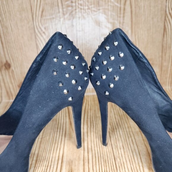 ALDO Michelino Black Studded Platform Pump Heels Size 40 / 9 - Picture 5 of 9